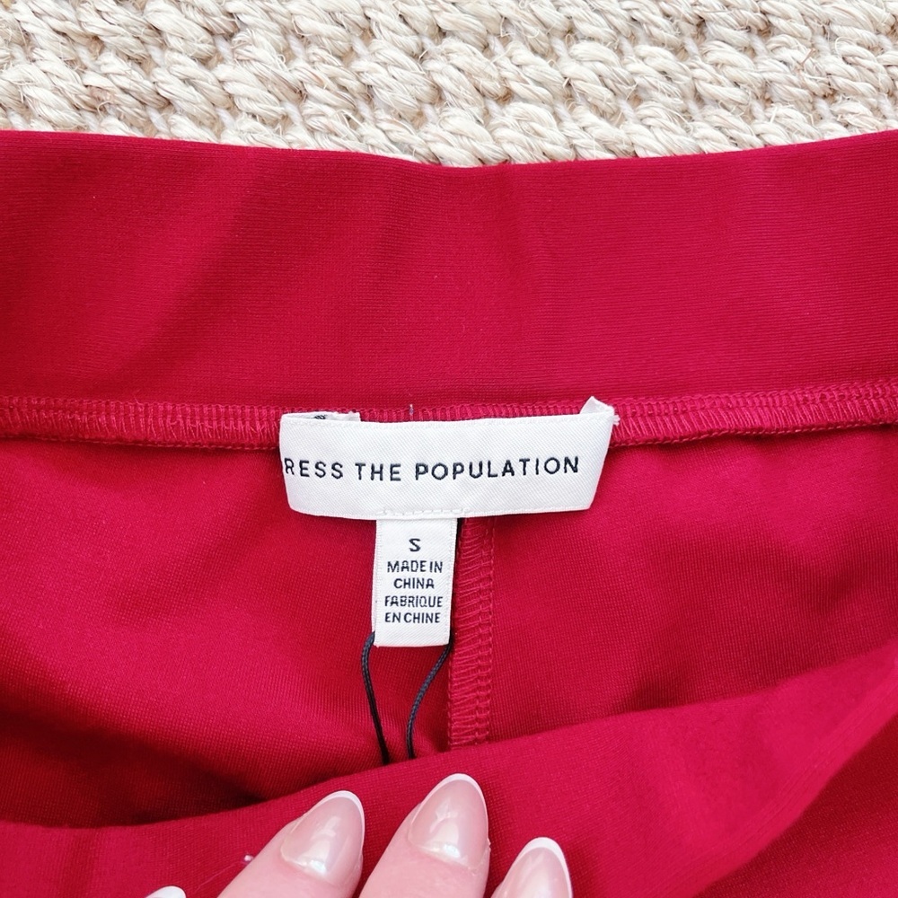 NWT Dress the Population Women's Red Classic Ponte Legging Small S - Picture 5 of 10